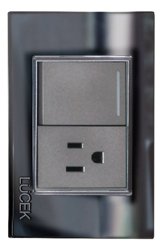 Placa Espejo Negro 1 Interruptor + 1 Contacto Bp07-cen Lucek