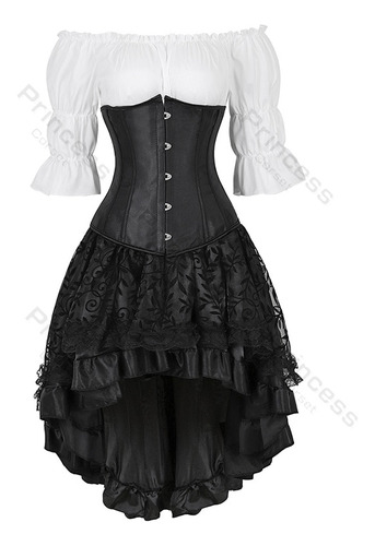 Vestido Tipo Corsé, Blusa Marrón, Talla Off Underbust Corset