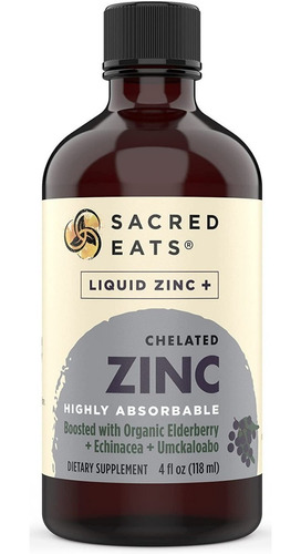 Zinc 118ml Sacred Eats - mL a $2787