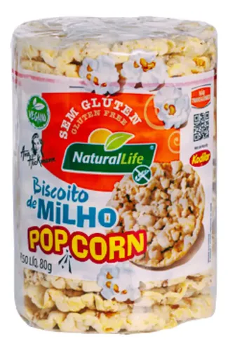 Biscoito de Milho Kodilar sem Glúten Popcorn Vegano 80g