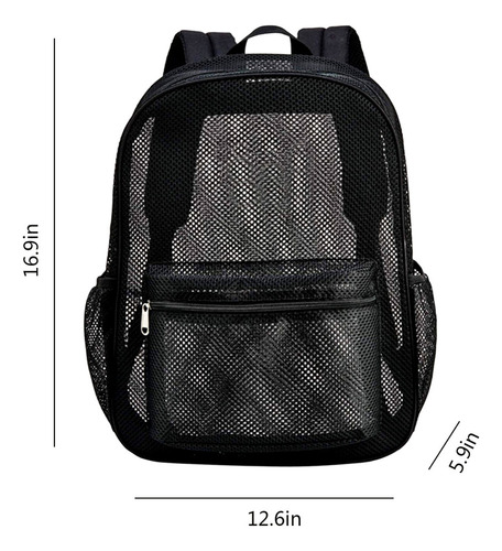 Mochilas De Malla Transparente En U, Bolsa De Playa Extra Gr