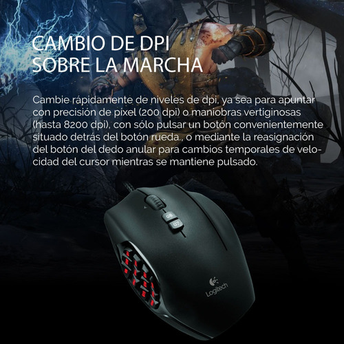 Imagen 6 de 10 de Mouse gamer Logitech G Series G600 negro MMO