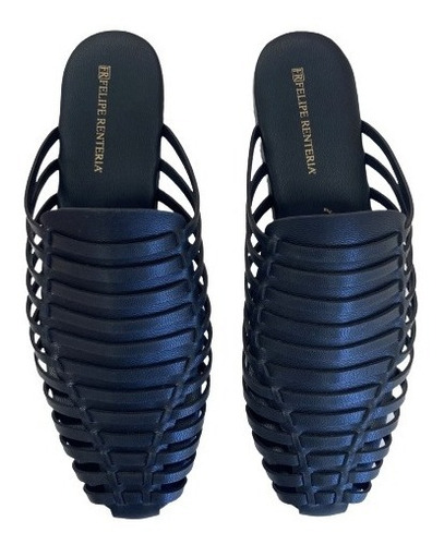 Imagen 2 de 9 de Zapato Piso Mujer Tejido Felipe Rentería Mule Flats Dama