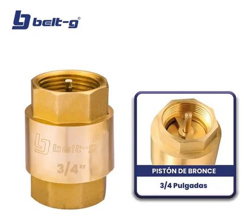 Valvula Check 3/4 Piston De Bronce Belt-g