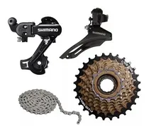 Comprar Kit Shimano 21v Tz Relação Câmbios + Catraca + Corrente Bike