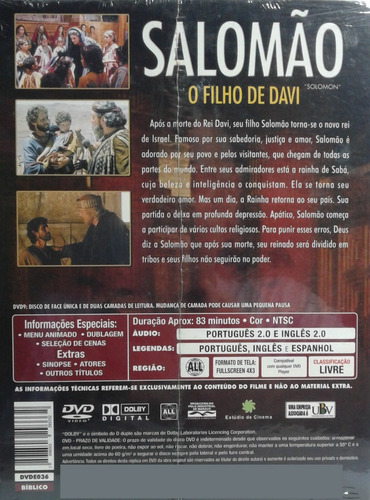 Imagem 2 de 2 de Dvd Salomão O Filho De Davi - Frete Grátis