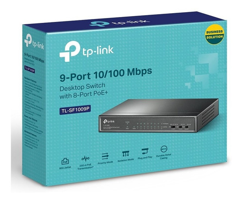 Imagen 4 de 6 de Switch Tp-link Tl-sf1009p 9 Puertos 10/100 8 Port Poe+