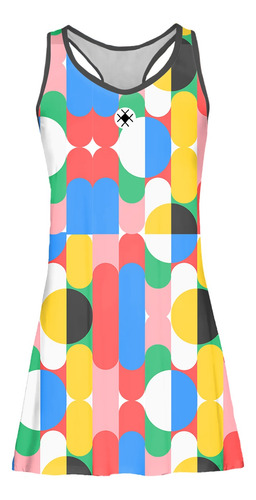 Imagem 5 de 6 de Vestido Beach Tennis C/ Shorts Colorido Vintage Beachwear