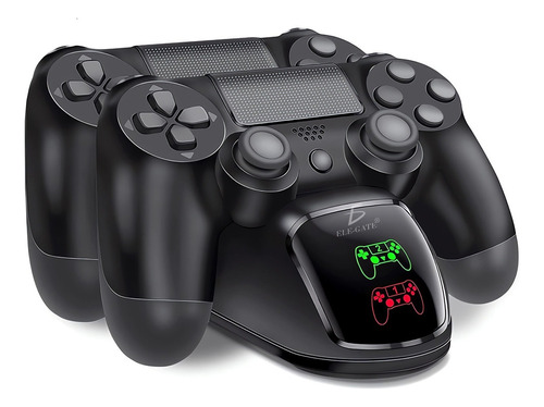 Estación Dualshock Cargador Rápido Controles Para Playstation Color Negro
