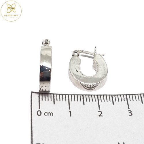 Imagen 4 de 5 de Aros Plata Inflada Argolla 3,8 Grs