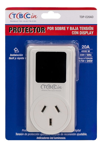 Protector De Tension Enchufable Por Sobre Y Baja Tension 20a