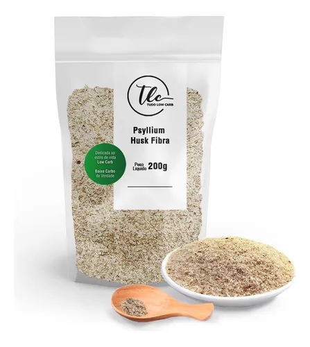 Psyllium Husk 100% Puro 200g Fibra Natural Solúvel Psillium