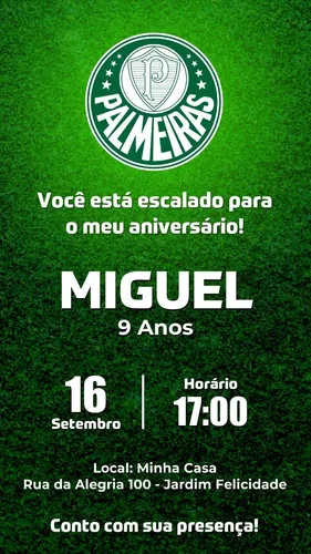 Convite do Palmeiras convites