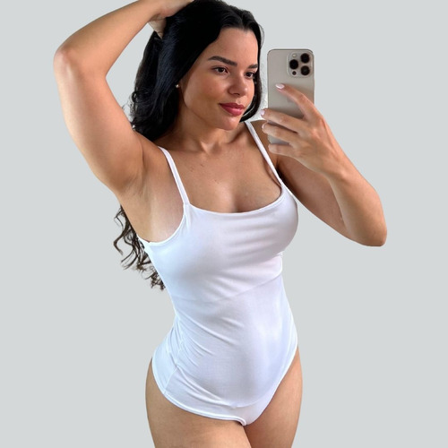 Bory Bori Liso Alça Fina Com Fecho Sem Bojo Macacão Gringa