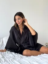 Comprar Bata De Seda Novia Mujer Seda Encaje Manga Larga Senira.