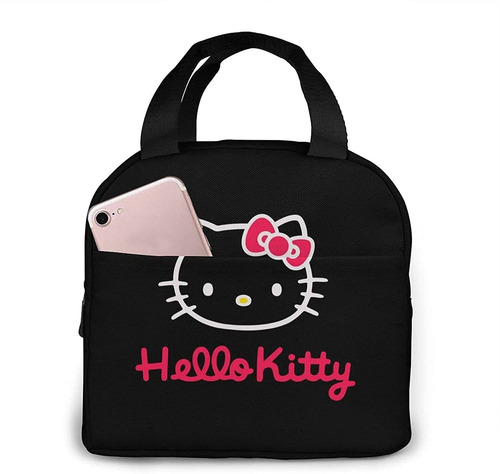 Bolsa De Almuerzo Aislante Hello Kitty Negra Y Rosa