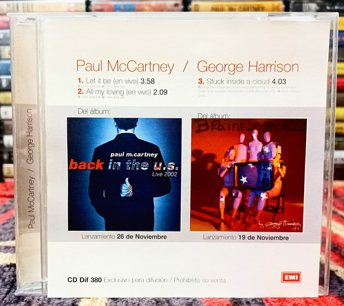 Paul Mccartney George Harrison Cd Single Para Coleccionistas
