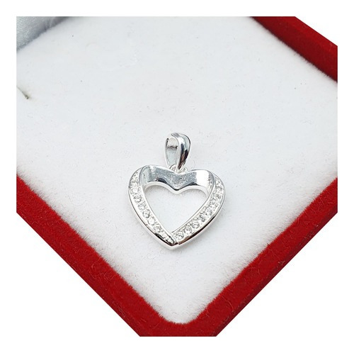 Dije Corazon Plata 925 Mujer Amor Piedras Novia 15 Años A3c