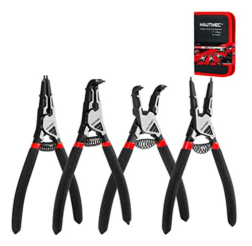 Hautmec 4pcs High Leverage Snap Ring Pliers Set,7 Pulgadas I