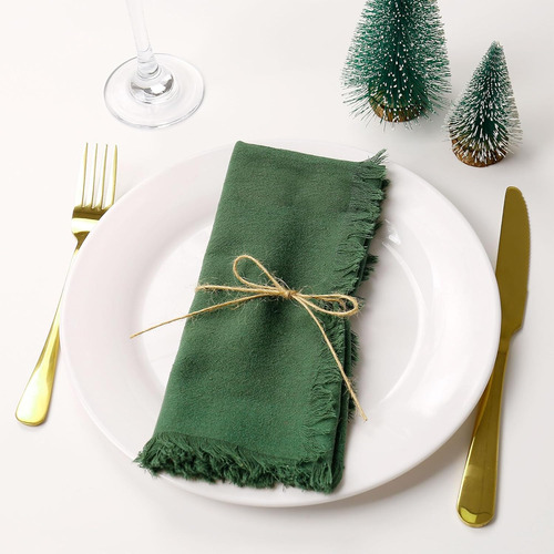 Juego De 8 Servilletas De Tela Navideñas Wonlex, 18 X 18 Pul