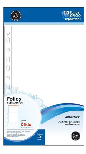 Folios Fw Oficio Polipropileno Reforzado Pack X10