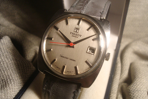 Estupendo Reloj Tissot Seastar Seven Antiguo Hombre Año1967 Gris Claro Cromado Gris Claro Metalizado (Usado)