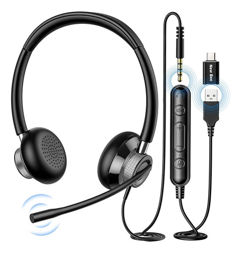 Nuevo Auricular Usb Bee Con Micrófono, Auriculares De Comput