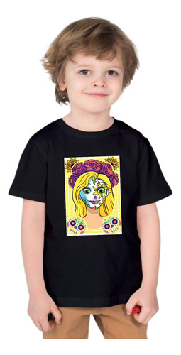 Playera Princesa Rapunzel Disney Catrina Día De Muerto Niños