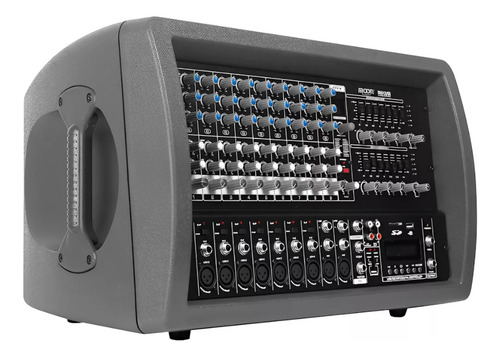 Consola Mixer Cabezal Potenciada Moon M6612 Usb Estereo 12ch