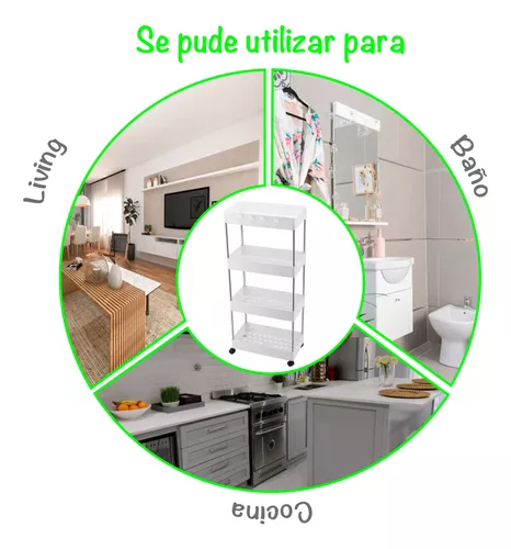 Carrito Organizador Cocina Baño Lavadero Mueble Carro Móvil