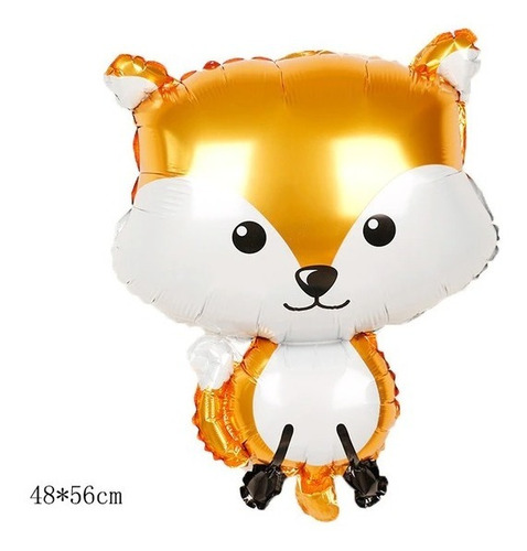 Imagen 2 de 6 de Set De Globos Animalitos Del Bosque Decoración X 4 Unidades
