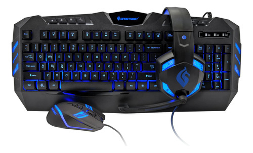 Sportsbot Ss301 Combo Gamer Teclado + Mouse + Audifonos