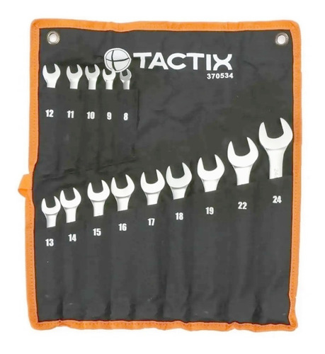 Imagen 2 de 4 de Juego 14pz Combinadas Tactix Cromo Vanadium Milimétricas
