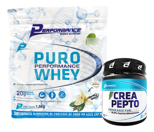 Puro Whey 1800g Refil Creatina 300g Performance Nutrition 