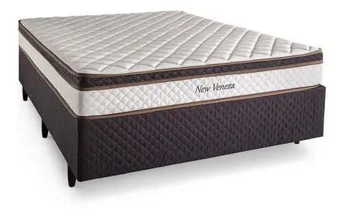 Cama Box Casal Herval Veneza, 59x138x188 Cm, Bonnel Cor Marrom