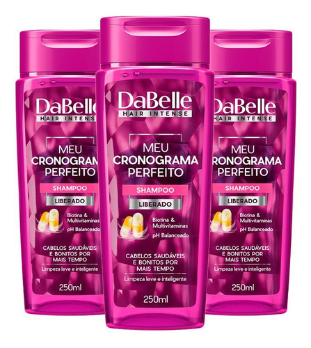 Kit Com 3 Shampoo Dabelle Hair Meu Cronograma Perfeito 250ml