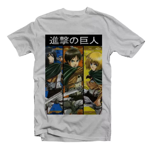 Remera Anime Titan Eren Micasa Armin Eren Mikasa Levi Unisex