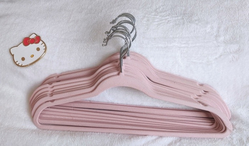 Ganchos Terciopelo Rosa 50 Piezas Para Dama Boutique