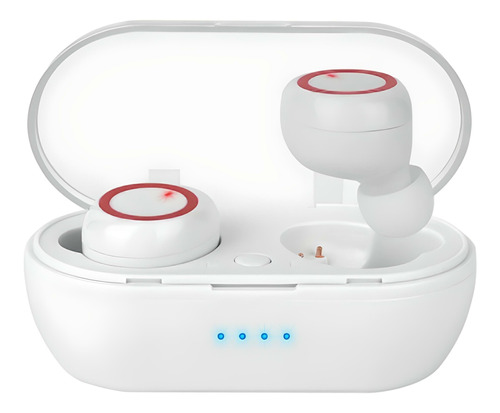 Fone de ouvido in-ear sem fio Kapbom KA-799 branco e vermelho com luz LED