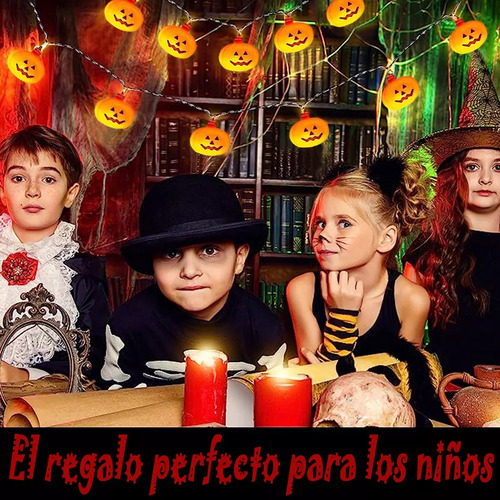 Serie De Luces 1m 10led Decoracion Halloween Calabazas