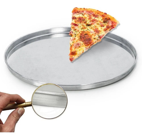 Forma Para Pizza 35 Cm Diâmetro Aluminio Borda  Pizzaiolo