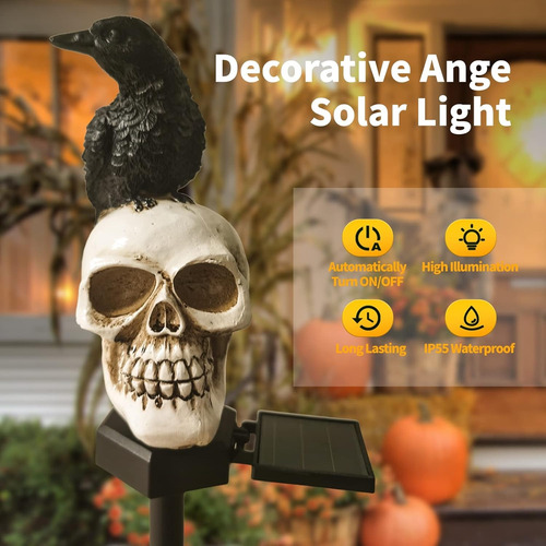 Lampara Solar Dia De Muertos Decoracion Calavera Para Hogar