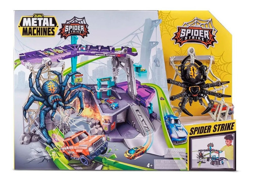 Pista De Autos Spider Strike - Lanzador Metal Machines - Vaj