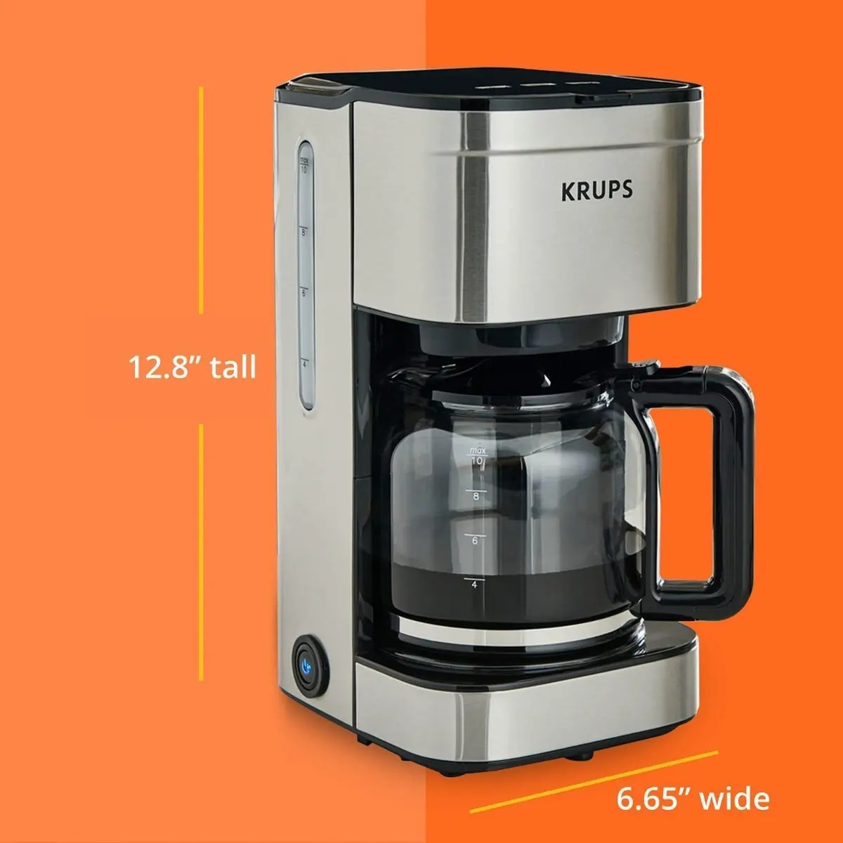 Cafetera De Goteo Americano Básica Krups Con Filtro 10 Tazas