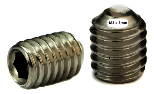 100 Parafuso Allen Sem Cabeça M3 X 3 Inox A2