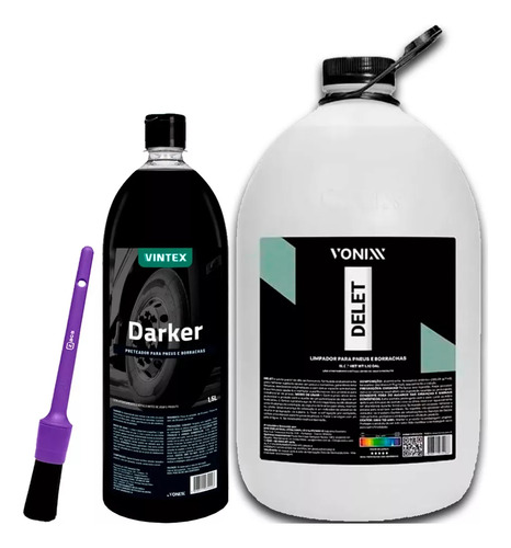 Kit Darker 1,5l Delet Vonixx 5l Pincel Uso Externo Zacs
