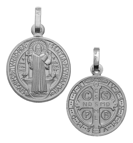 Medalla Colgante San Benito Plata / Bazyli 