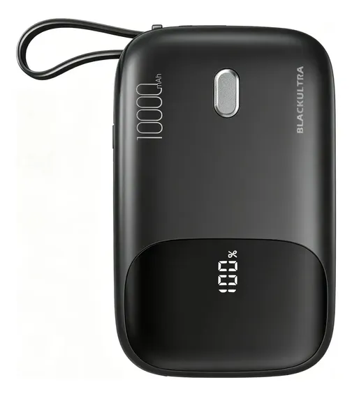 Carregador Blackultra DR601 PB1002 usb-c power bank com cabo carregamento pd qc3.0 22.5w preto