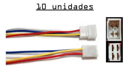 Conector / Cable Universal 4 Tomas 4 Vias  Macho Y Hembra