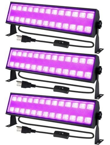 Barra De Luz Uv 100w, 3 Unidades, 104 Leds, 385-400nm, 1400